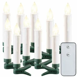 10 bougies à LED Sans Fil Pour Sapin De Noël D'extérieur Avec Télécommande