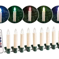 10 Bougies De Noël à LED RVB Avec Télécommande Infrarouge