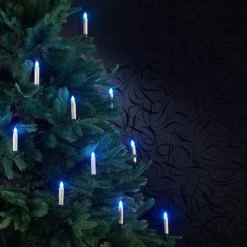 20 Bougies De Noël à LED RVB Avec Télécommande Infrarouge -Pearl Noël Soldes Boutique 10 bougies de noel a led rvb avec telecommande infrarouge ref NX3770 6