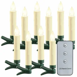 10 Bougies LED à Piles Télécommandées Pour Sapin De Noël