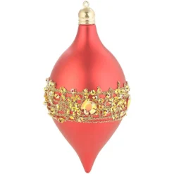 12 Boules De Noël Rouge Et Or à Plumes Et Paillettes -Pearl Noël Soldes Boutique 12 boules de noel rouge et or a plumes et paillettes ref NX5825 4