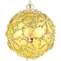 12 Boules De Noël Rouge Et Or à Plumes Et Paillettes -Pearl Noël Soldes Boutique 12 boules de noel rouge et or a plumes et paillettes ref NX5825 6