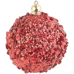 12 Boules De Noël Rouge Et Or à Plumes Et Paillettes -Pearl Noël Soldes Boutique 12 boules de noel rouge et or a plumes et paillettes ref NX5825 7