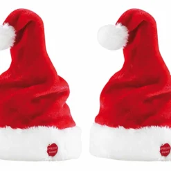 2 Bonnets De Père Noël Dansants Et Chantants