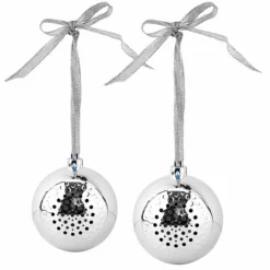 2 Boules De Noël Avec Bluetooth Et Haut-parleur Intégré - Argent -Pearl Noël Soldes Boutique 2 boules de noel avec bluetooth et haut parleur integre argent ref NC9852 1