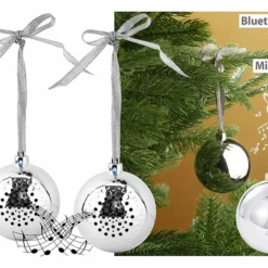 2 Boules De Noël Avec Bluetooth Et Haut-parleur Intégré - Argent