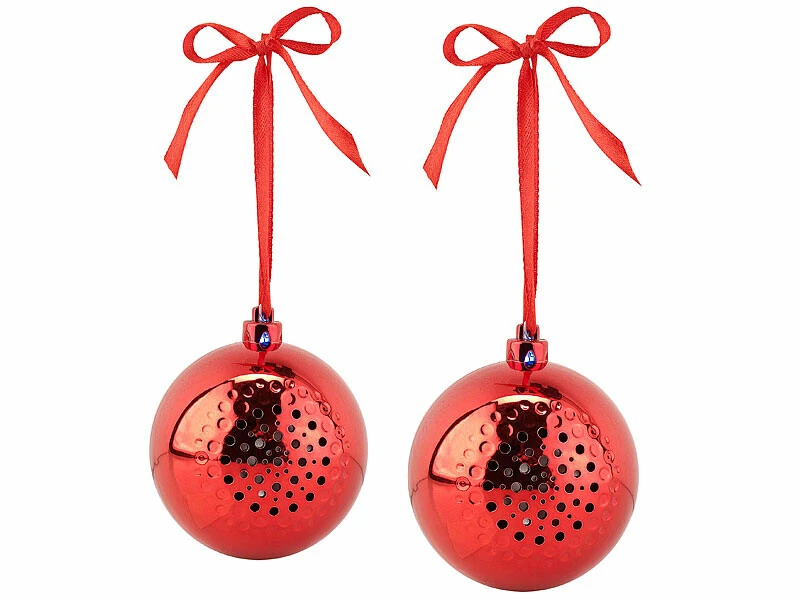 2 Boules De Noël Avec Bluetooth Et Haut-parleur Intégré - Rouge 3 2 Boules De Noël Avec Bluetooth Et Haut-parleur Intégré - Rouge – Image 3