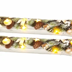 2 Coussins De Porte à 7 LED Avec Motifs De Noël - 90 x 20 cm