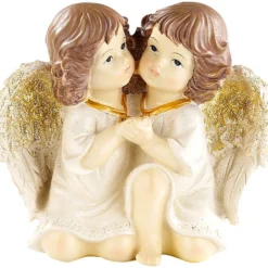 2 Duos D'anges De Noël Décoratifs - 14 Cm -Pearl Noël Soldes Boutique 2 duos d anges de noel decoratifs ref NX7265 3
