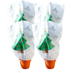 4 Housses D'hivernage Décoratives 110 X 120 Cm - "Sapin De Noël"