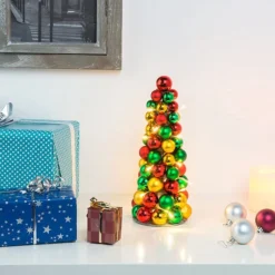 2 Pyramides De Boules De Noël Lumineuse 7 2 Pyramides De Boules De Noël Lumineuse -Pearl Noël Soldes Boutique 2 pyramides de boules de noel lumineuse ref NC9844 1