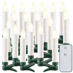 20 bougies à LED Sans Fil Pour Sapin De Noël D'extérieur Avec Télécommande
