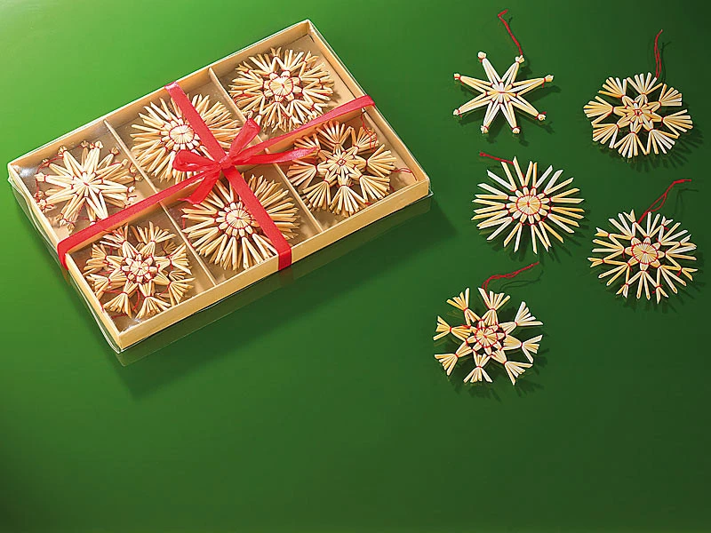 24 Étoiles En Paille Pour Sapin De Noël 2 24 Étoiles En Paille Pour Sapin De Noël – Image 2