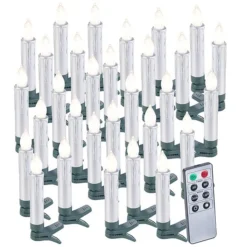 30 Bougies LED Pour Sapin De Noël Avec Télécommande - Coloris Argent