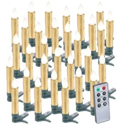 30 Bougies LED Pour Sapin De Noël Avec Télécommande - Coloris Or