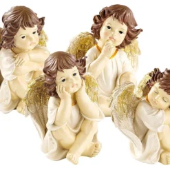 4 Anges De Noël Décoratifs - 20 Cm