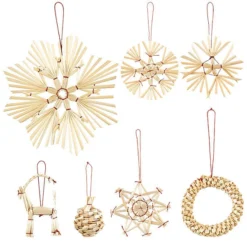 132 Décorations De Noël En Paille -Pearl Noël Soldes Boutique 44 decorations de noel en paille x3 ref NX8960 7