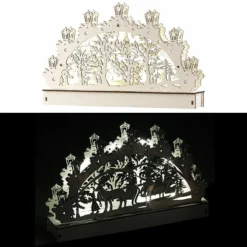 Arche Lumineuse En Bois Motif Père Noël & Renne