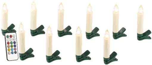 Bougies à LED Pour Sapin De Noël Avec Télécommande Infrarouge - X10 - Blanc -Pearl Noël Soldes Boutique bougies a led pour sapin de noel avec telecommande infrarouge x10 blanc ref NX8530 1