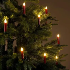 Bougies à LED Pour Sapin De Noël Avec Télécommande Infrarouge - X10 - Rouge -Pearl Noël Soldes Boutique bougies a led pour sapin de noel avec telecommande infrarouge x10 rouge ref NX8531 2