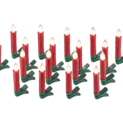 Bougies à LED Pour Sapin De Noël Avec Télécommande Infrarouge - X20 - Rouge