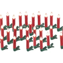 Bougies à LED Pour Sapin De Noël Avec Télécommande Infrarouge - X30 - Rouge