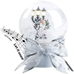 Boule à Neige Lumineuse Tactile Avec Père Noël Chantant
