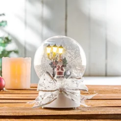 Boule à Neige Lumineuse Tactile Avec Père Noël Chantant -Pearl Noël Soldes Boutique boule a neige lumineuse tactile avec pere noel chantant ref NX8137 3