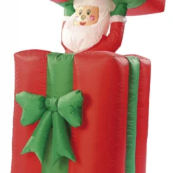 Cadeau Autogonflant Avec Père Noël Animé, 150 Cm