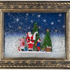 Cadre Décoratif De Noël "Cadeaux" Avec LED, Musique Et Neige -Pearl Noël Soldes Boutique cadre decoratif de noel cadeaux avec led musique et neige ref ZX6284 3 1