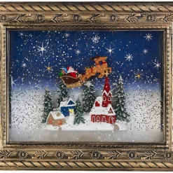 2 Cadres Décoratifs De Noël "Village De Noël" Avec LED, Musique Et Neige -Pearl Noël Soldes Boutique cadre decoratif de noel village de noel avec led musique et neige ref ZX6283 3 1