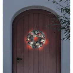 Couronne De Noël Lumineuse - Ø 30 cm - Reflets Rouges -Pearl Noël Soldes Boutique couronne de noel lumineuse o 30 cm reflets rouges ref ZX6084 4