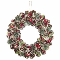 Couronne De Noël Lumineuse - Ø 44 cm - Reflets Rouges