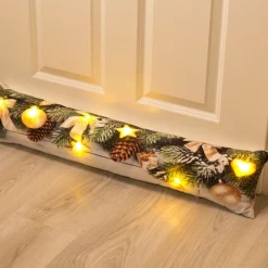 Coussin De Porte à 7 LED Avec Motifs De Noël - 90 x 20 cm -Pearl Noël Soldes Boutique coussin de porte decoratif a 7 led motifs de noel 90 x 20 cm ref NX8944 3 1