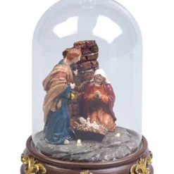 Crèche De Noël à LED Sous Cloche De Verre -Pearl Noël Soldes Boutique creche de noel a led sous cloche de verre ref NX3080 5 1