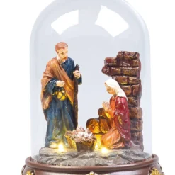 2 Crèches De Noël à LED Sous Cloche De Verre -Pearl Noël Soldes Boutique creche de noel a led sous cloche de verre ref NX3080 6