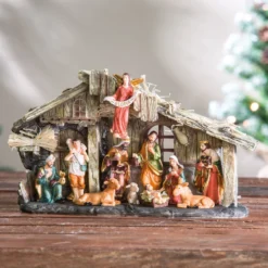 Pearl Crèche De Noël En Polyrésine Avec 11 Figurines Peintes à La Main -Pearl Noël Soldes Boutique creche de noel en polyresine avec 11 figurines peintes a la main ref NX8176 1