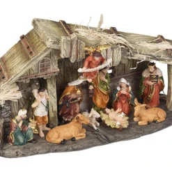 Pearl Crèche De Noël En Polyrésine Avec 11 Figurines Peintes à La Main -Pearl Noël Soldes Boutique creche de noel en polyresine avec 11 figurines peintes a la main ref NX8176 5