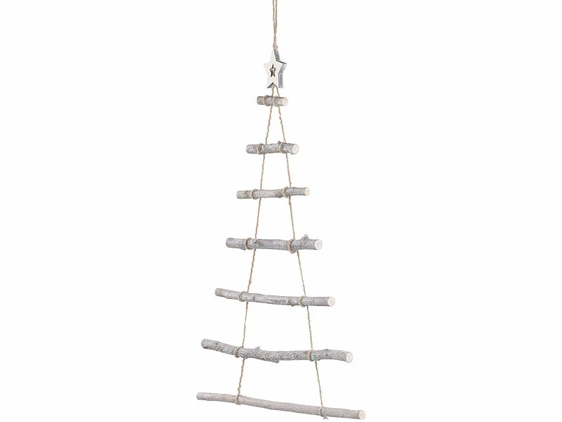 2 échelles Décoratives En Bois En Forme De Sapin De Noël 4 2 échelles Décoratives En Bois En Forme De Sapin De Noël – Image 4