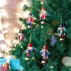 Ensemble De 6 Figurines En Bois "Casse-Noisette" Pour Sapin De Noël -Pearl Noël Soldes Boutique ensemble de 6 figurines en bois casse noisette pour sapin de noel ref NX8203 1