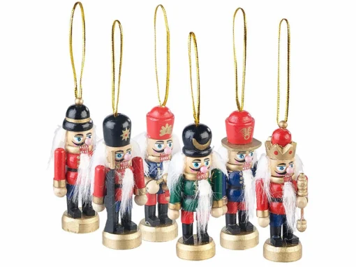 Ensemble De 6 Figurines En Bois "Casse-Noisette" Pour Sapin De Noël -Pearl Noël Soldes Boutique ensemble de 6 figurines en bois casse noisette pour sapin de noel ref NX8203 10