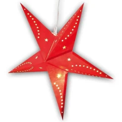 Étoile De Noël Lumineuse En Papier - 60 CM - Rouge