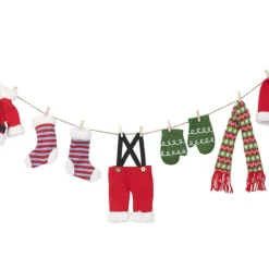 Guirlande Décorative "corde à Linge Du Père Noël" 140 Cm