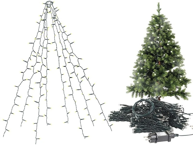 Guirlande Lumineuse 8 Fils / 320 LED Effet Cascade Pour Sapin De Noël 1 Guirlande Lumineuse 8 Fils / 320 LED Effet Cascade Pour Sapin De Noël