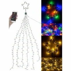Guirlande Lumineuse Effet Cascade Pour Sapin De Noël, 240 LED, Avec Bluetooth & Application