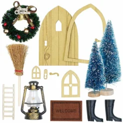 Kit De Décoration De Noël "Porte De Maison De Lutin"