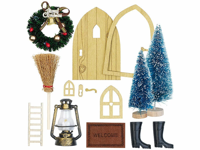 Kit De Décoration De Noël "Porte De Maison De Lutin" 1 Kit De Décoration De Noël "Porte De Maison De Lutin"