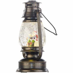 Lampe Tempête à LED De Noël Avec Neige Tourbillonnante