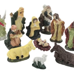 Lot De 11 Figurines Pour Crèche De Noël En Porcelaine Peintes à La Main