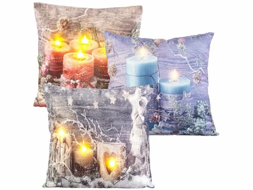 3 Coussins Déco De Noël à LED, Fonctionnement à Piles, 45 X 45 Cm -Pearl Noël Soldes Boutique lot de 3 coussins deco de noel a led fonctionnement a piles 45 x 45 cm ref NX8963 2